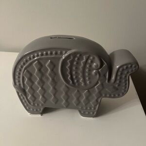 Gray Elephant Ceramic Bank